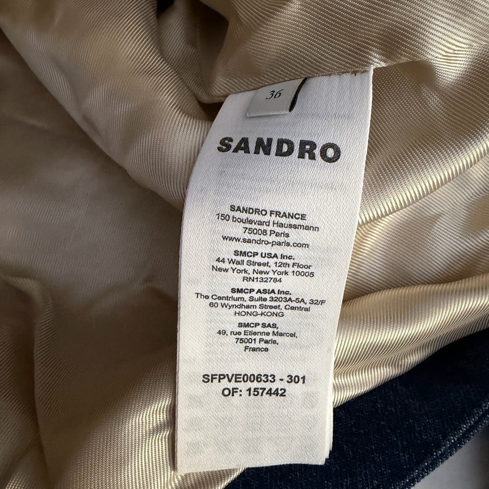 SANDRO
Rosetta Denim-trimmed Jacquard Jacket - Picture 12 of 13